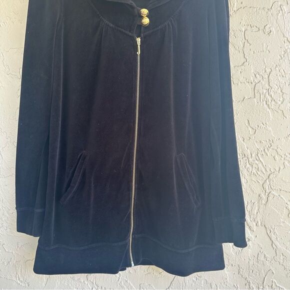 JUICY COUTURE Velour Hoodie Dress Women XL Full Zip Y2K Long Sleeve - Picture 4 of 11